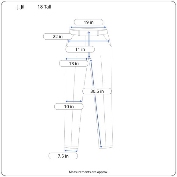 J JIll Womens Cotton Stretch Slim Leg Pants Ankle Navy Blue Size 18 Tall - Picture 3 of 13